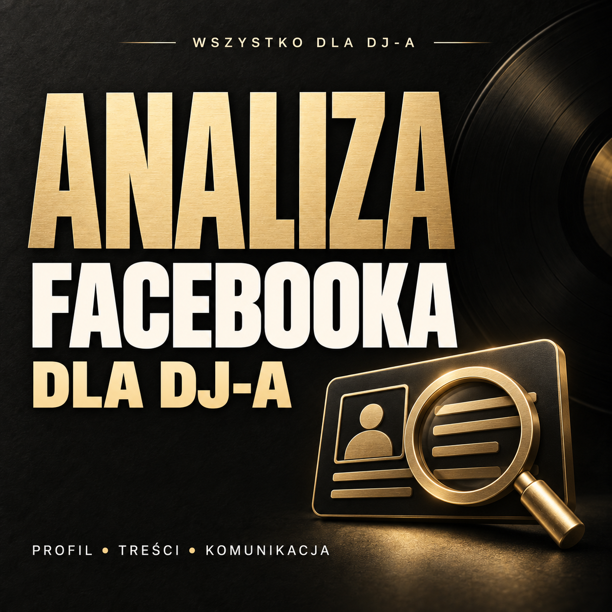 Analiza Facebooka dla DJ-a – czarno-złota okładka