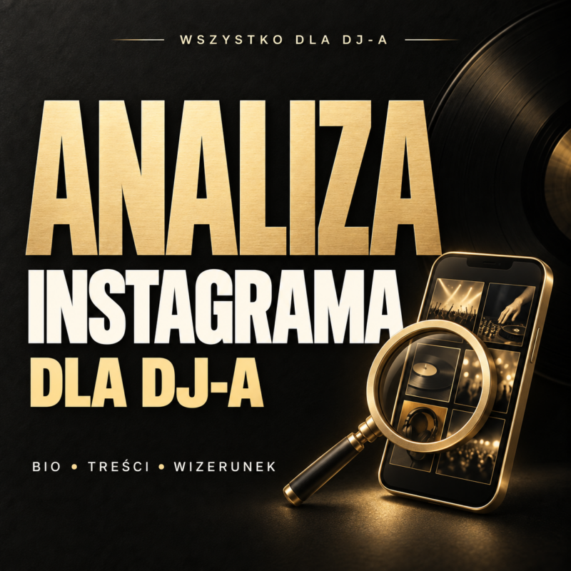 Analiza Instagrama dla DJ-a – czarno-złota okładka