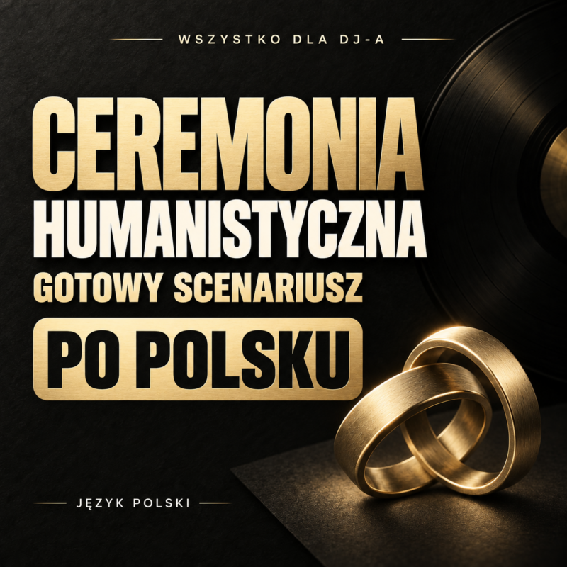 Ceremonia humanistyczna – scenariusz po polsku – czarno-złota okładka