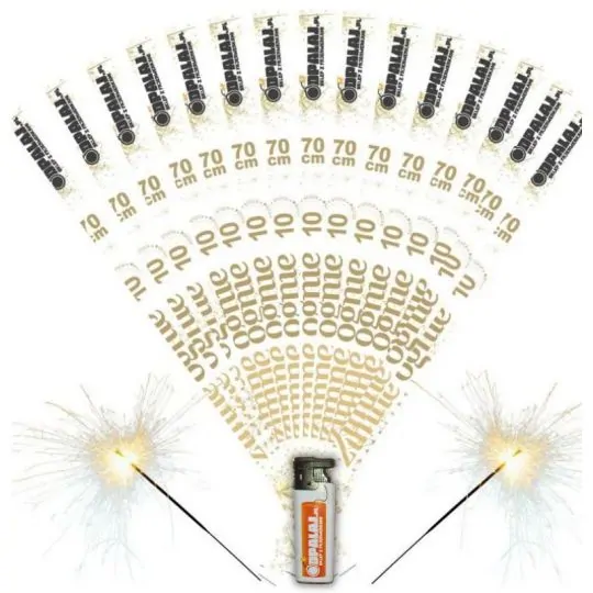 100 SZTUK - Zimne Ognie 70cm na WESELE + zapalniczka żarowa GRATIS!