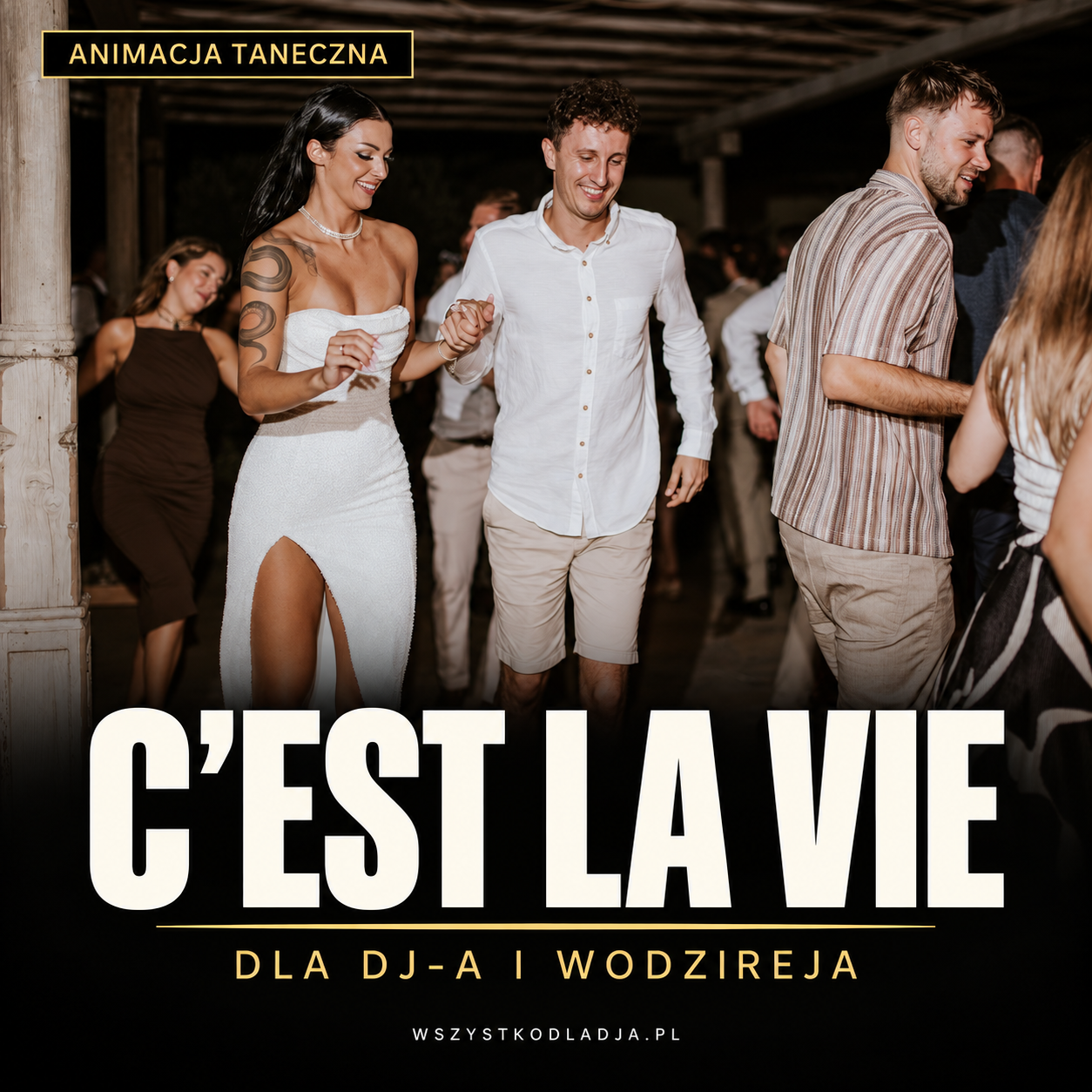 C’EST LA VIE – czarno-złota okładka ze zdjęciem tańczących uczestników