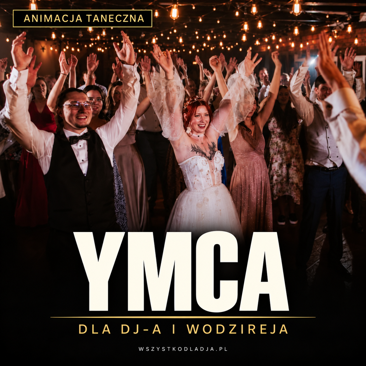 YMCA – okładka ze zdjęciem tańczących uczestników