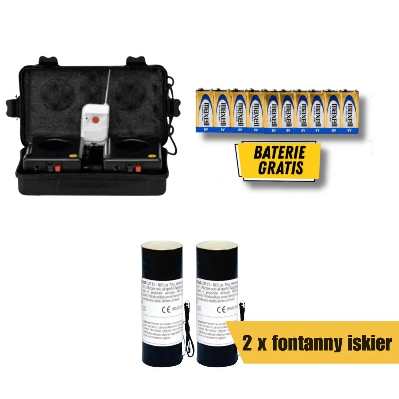 GOTOWY ZESTAW DO ODPALANIA FONTANN ISKIER – 2 METRY / 30 SEKUND