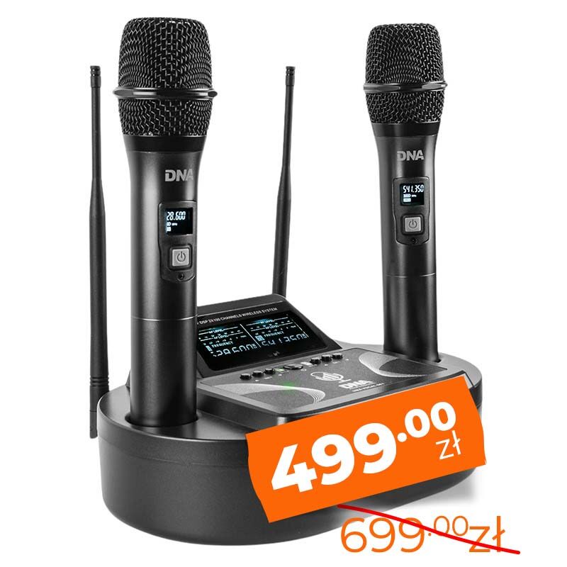 DNA UMA VOCAL SET – zestaw 2 mikrofonów bezprzewodowych UHF + stacja ładująca