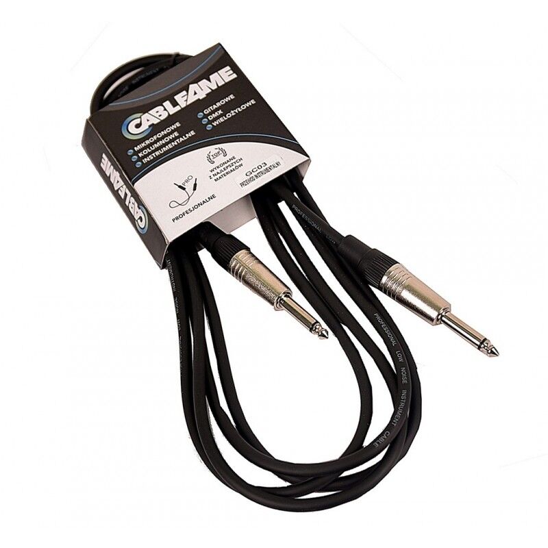 CABLE4ME Jack–Jack 3 m – kabel instrumentalny 6,3 mm