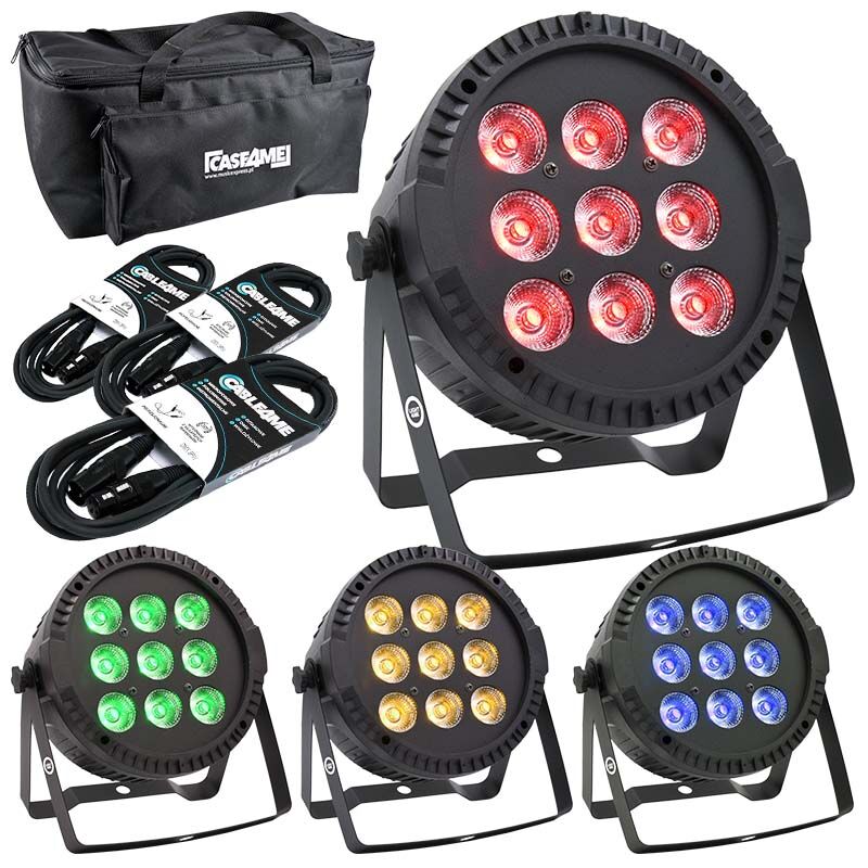 LIGHT4ME PAR RGBW 9x10 – zestaw 4x PAR + 3x DMX + pokrowiec