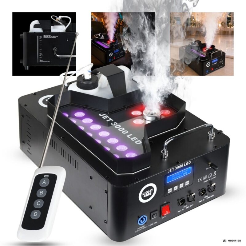 LIGHT4ME JET 3000 LED – pionowa wytwornica dymu 3000W RGBW DMX + pilot