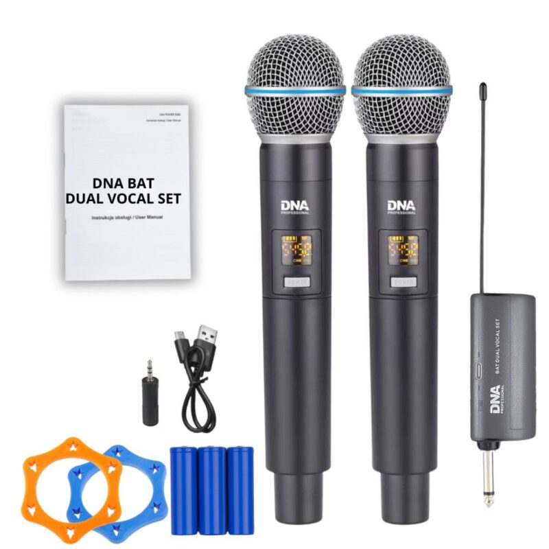 DNA BAT DUAL VOCAL SET – zestaw 2 mikrofonów bezprzewodowych UHF 518–542 MHz + odbiornik