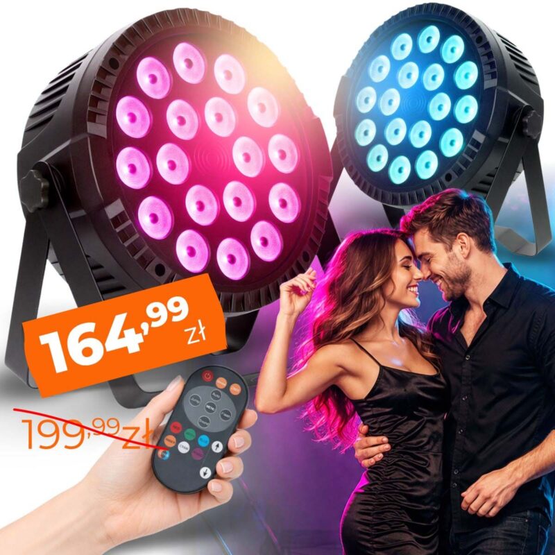 LIGHT4ME PAR RGBW 18x10W – reflektor sceniczny LED DMX + pilot