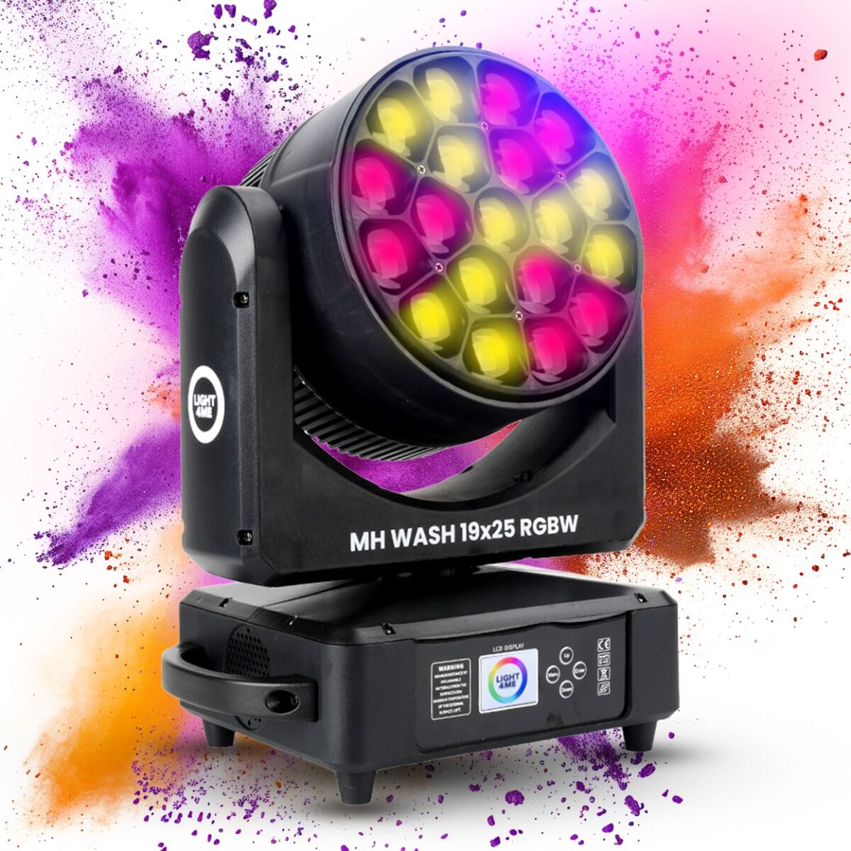 LIGHT4ME MH WASH 19x25 RGBW głowica ruchoma WASH LED DMX ZOOM