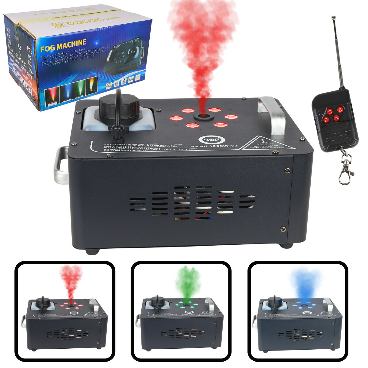 LIGHT4ME VESU 1200W V2 – pionowa wytwornica dymu 1200W RGB LED DMX + pilot