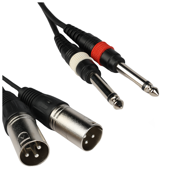 ADJ 2× XLR męski – 2× Jack 6,3 mm mono 3 m