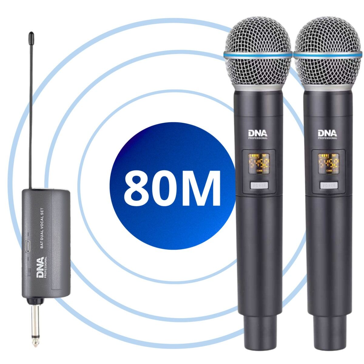 DNA BAT DUAL VOCAL SET – zestaw 2 mikrofonów bezprzewodowych UHF 518–542 MHz + odbiornik - obrazek 2