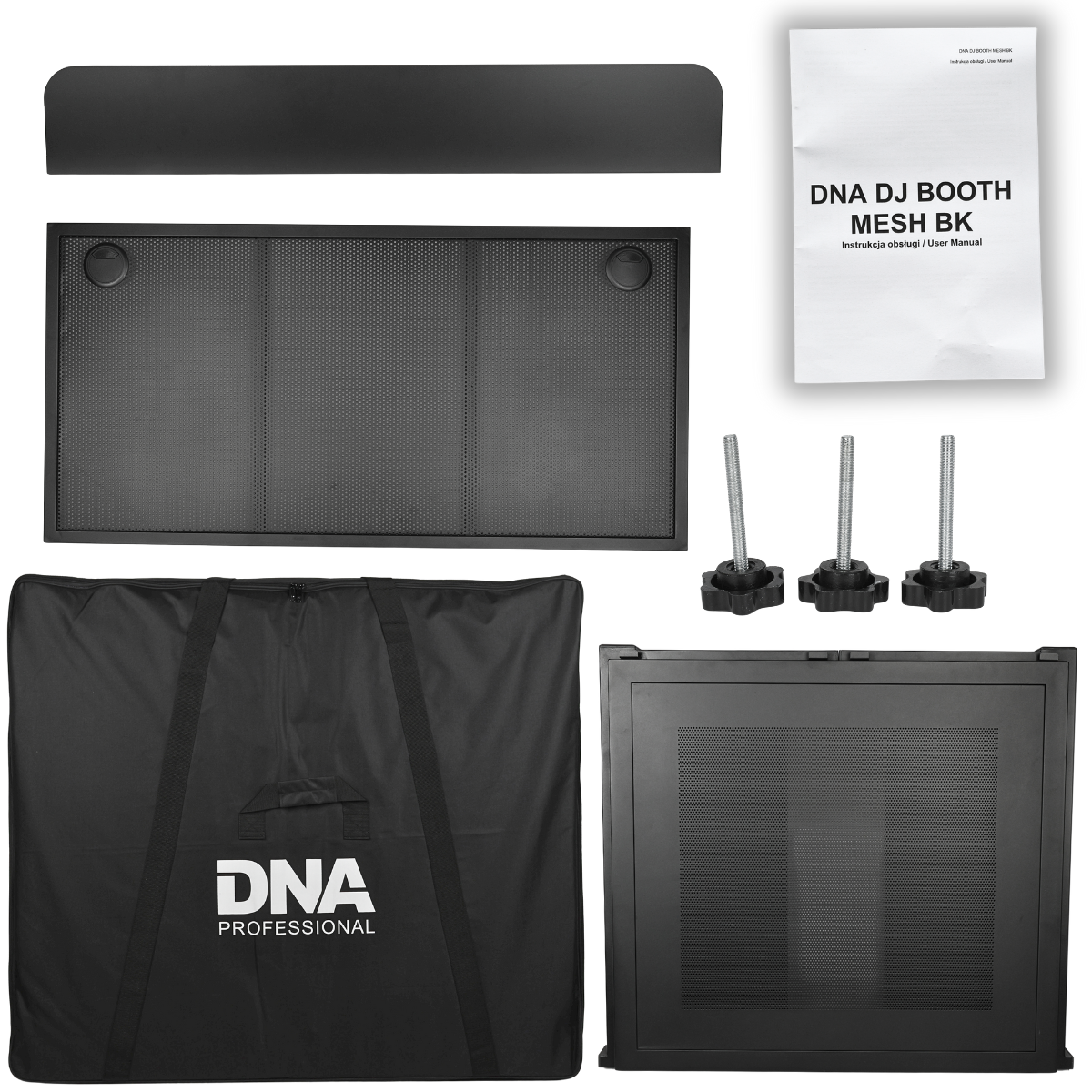 DNA DJ BOOTH MESH BK – profesjonalne stanowisko DJ z perforowanym frontem - obrazek 2