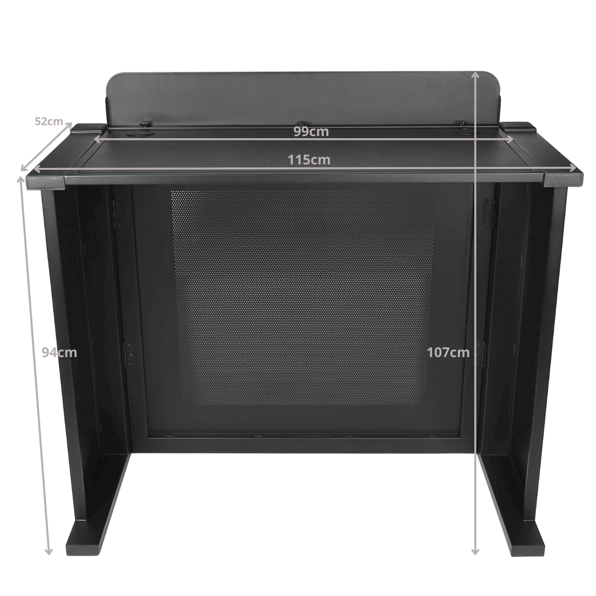 DNA DJ BOOTH MESH BK – profesjonalne stanowisko DJ z perforowanym frontem - obrazek 3