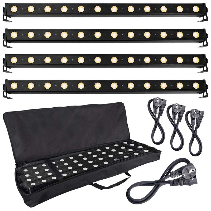LIGHT4ME PIXEL BAR 12 WW LED – zestaw 4 szt. + pokrowiec, listwy LED 12x3W CREE 2050K DMX