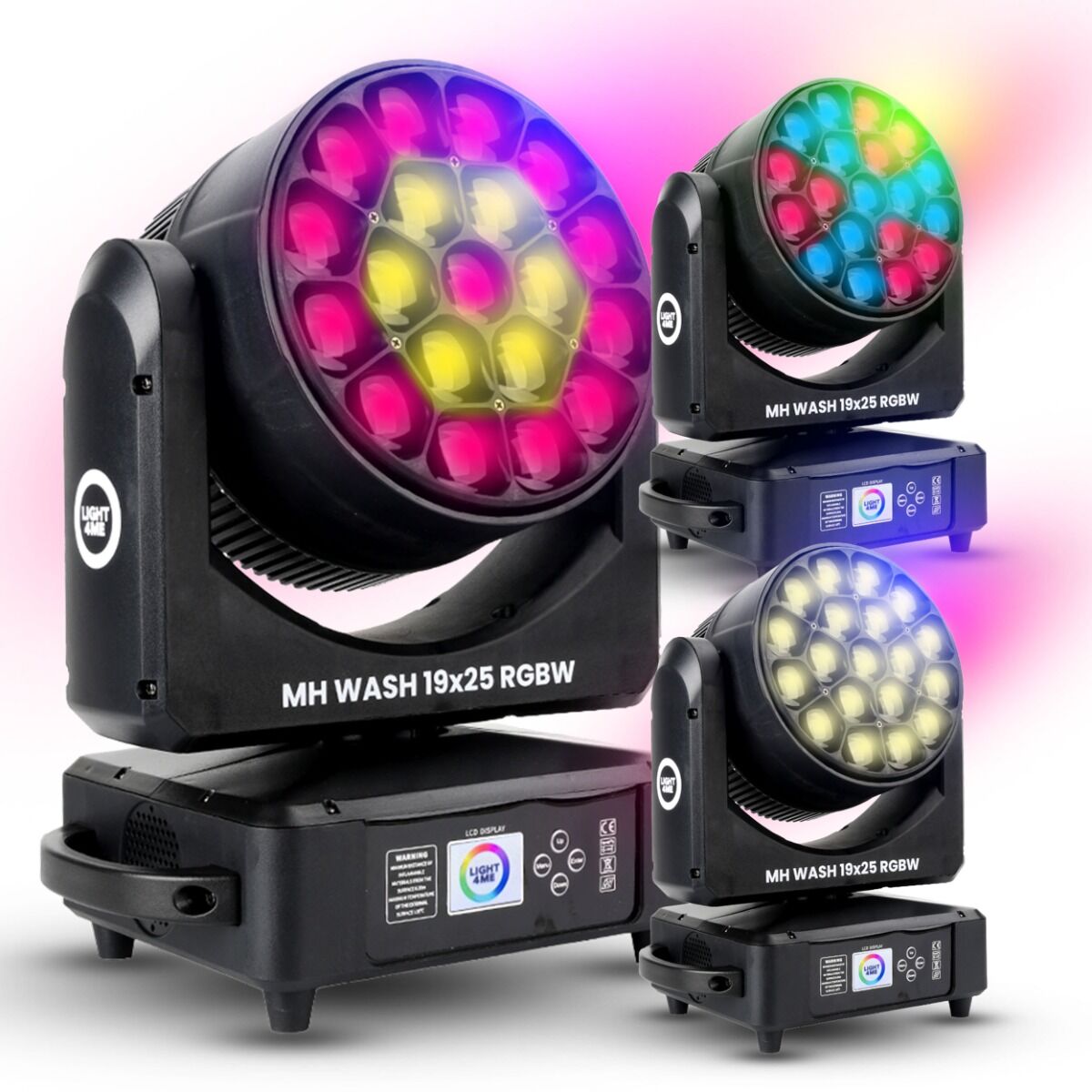LIGHT4ME MH WASH 19x25 RGBW głowica ruchoma WASH LED DMX ZOOM - obrazek 7
