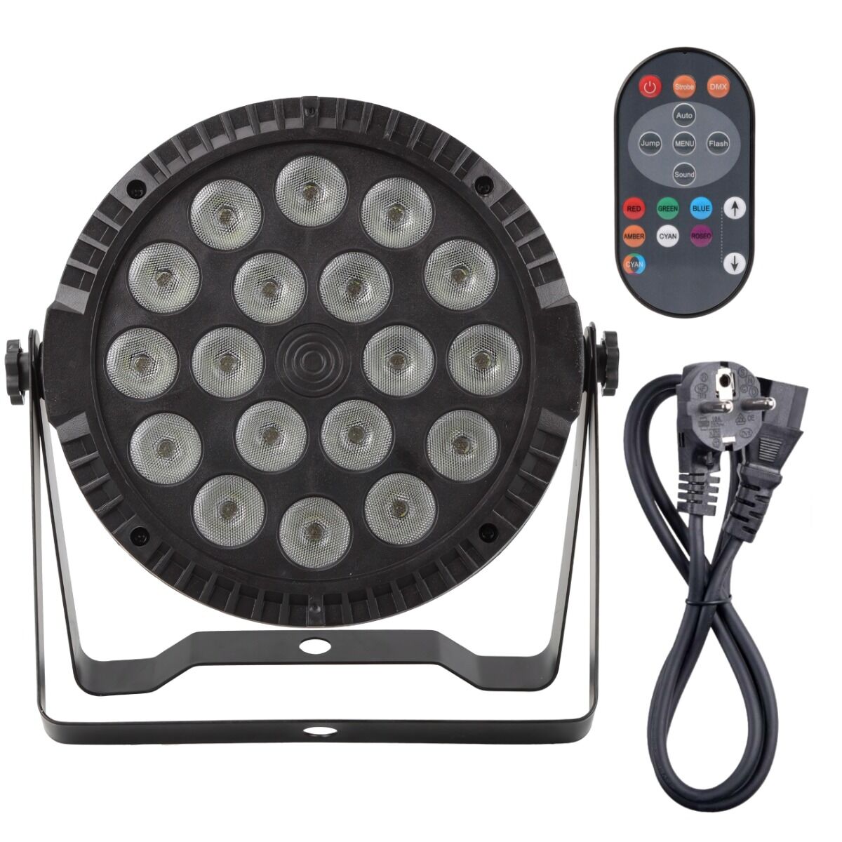 LIGHT4ME PAR RGBW 18x10W – reflektor sceniczny LED DMX + pilot - obrazek 8